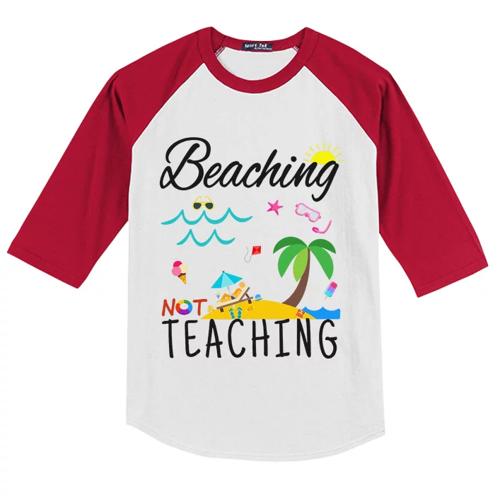 Summer Teacher Gift, Beaching Not Teaching Kids Colorblock Raglan Jersey