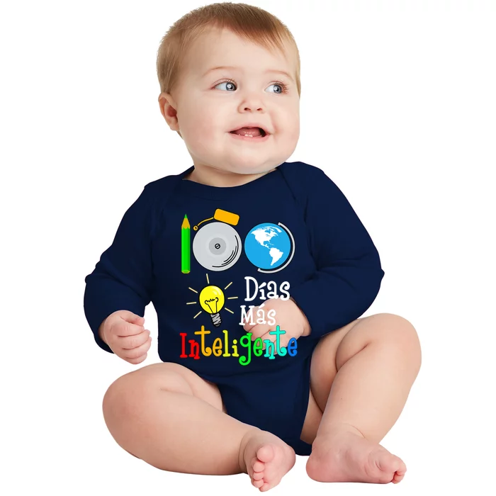 Spanish Teacher Gift 100 Days Smarter 100th Day Of School Great Gift Baby Long Sleeve Bodysuit