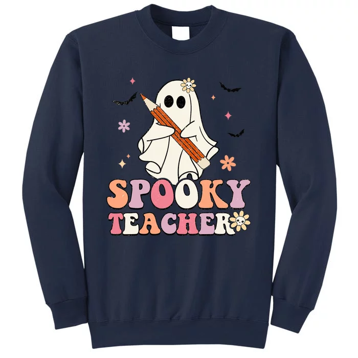 Spooky Teacher Ghost Halloween Groovy Retro Trick Or Treat Sweatshirt