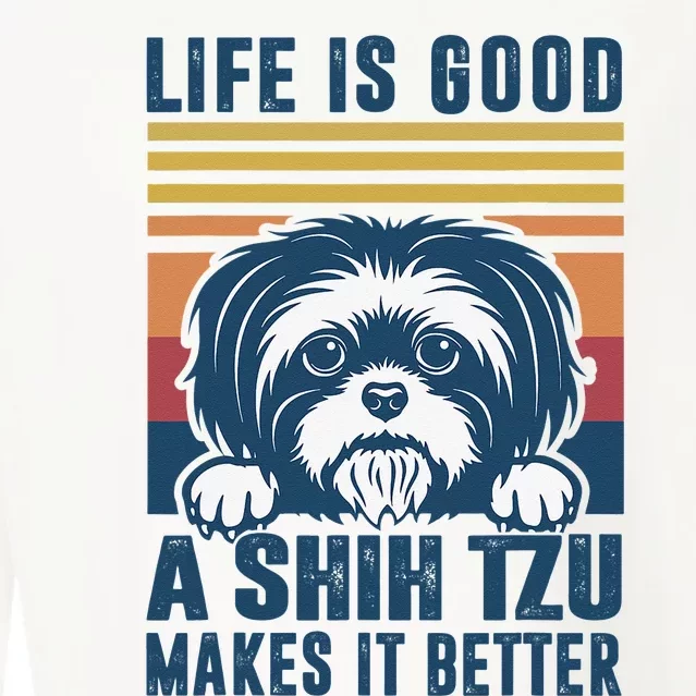 Shih Tzu Gifts For Shitzu Dog Mom Dad Shih Tzu Cropped Pullover Crew