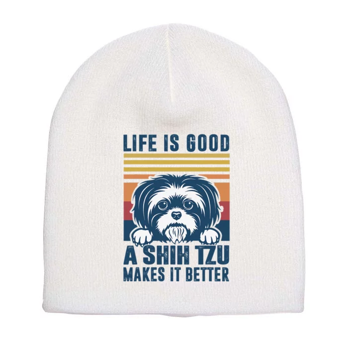 Shih Tzu Gifts For Shitzu Dog Mom Dad Shih Tzu Short Acrylic Beanie