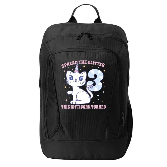 Spread The Glitter This Kitticorn Turned 3 Birthday Gift City Backpack