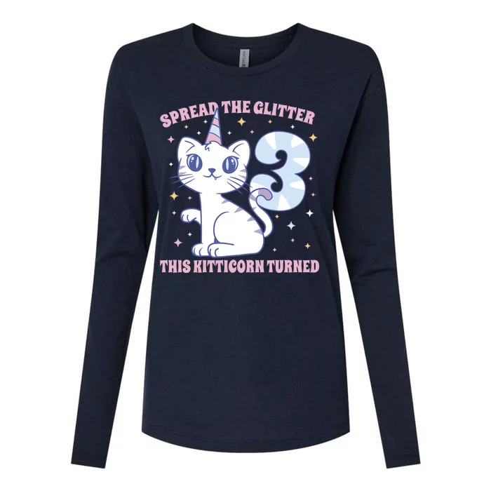 Spread The Glitter This Kitticorn Turned 3 Birthday Gift Womens Cotton Relaxed Long Sleeve T-Shirt