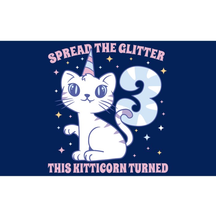 Spread The Glitter This Kitticorn Turned 3 Birthday Gift Bumper Sticker