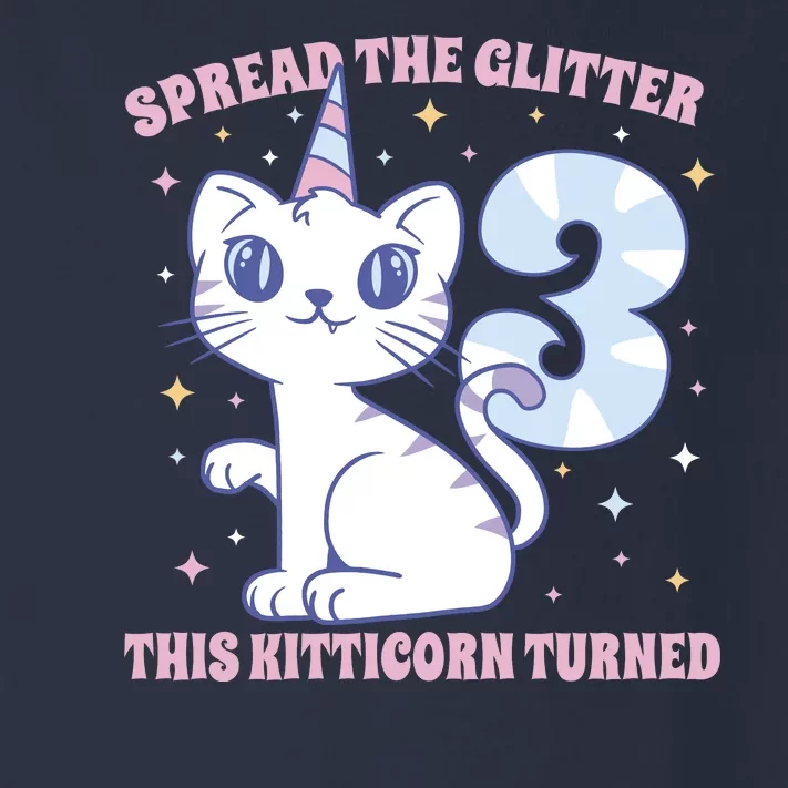 Spread The Glitter This Kitticorn Turned 3 Birthday Gift Toddler Long Sleeve Shirt