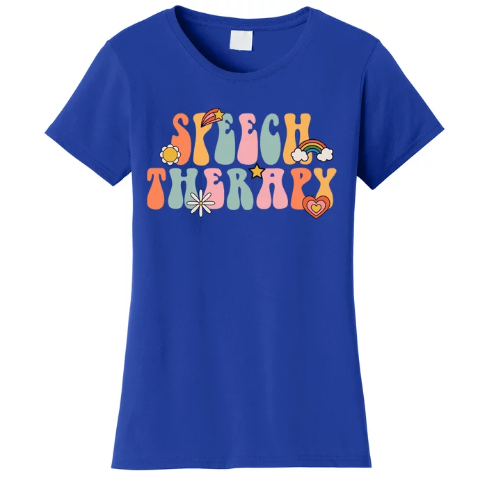 Speech Therapy Groovy Retro Vintage Cute Gift Women's T-Shirt