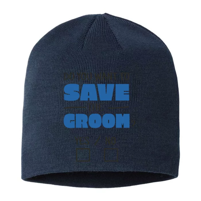 Save The Groom Funny Bachelor 8 1/2in Sustainable Knit Beanie