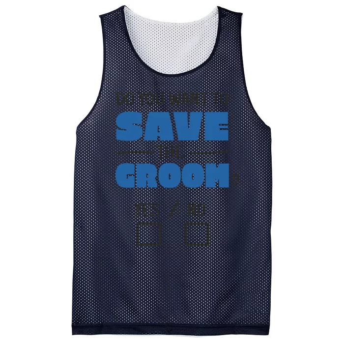 Save The Groom Funny Bachelor Mesh Reversible Basketball Jersey Tank