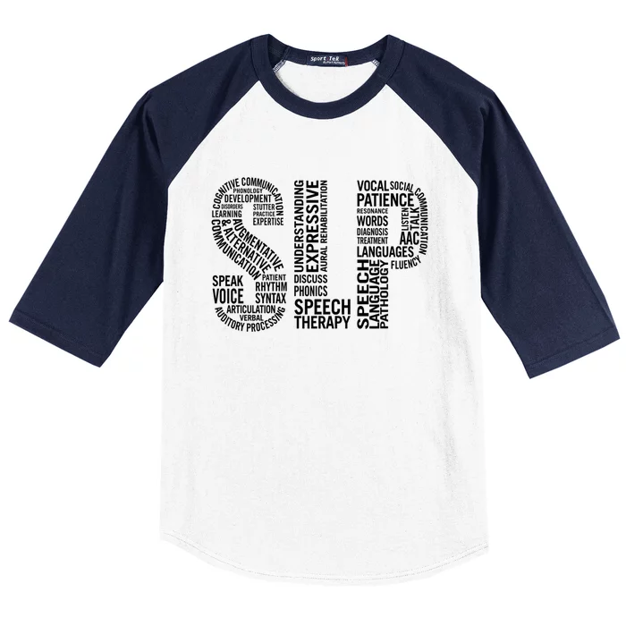 Speech Therapy Great Gift Speech Language Pathology Month Baseball Sleeve Shirt