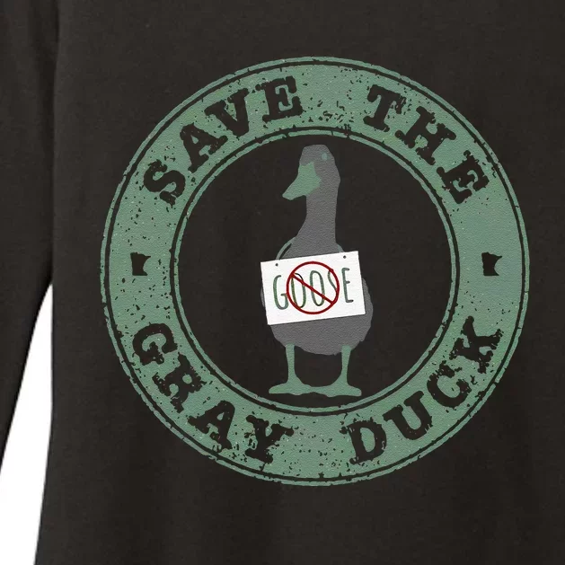 Save The Gray Duck Gift Womens CVC Long Sleeve Shirt