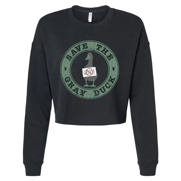 Save The Gray Duck Gift Cropped Pullover Crew