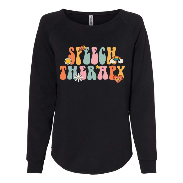 Speech Therapy Groovy Retro Vintage Cute Womens California Wash Sweatshirt