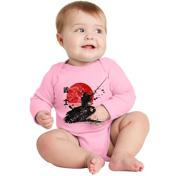 Samurai The Ghost Design Baby Long Sleeve Bodysuit