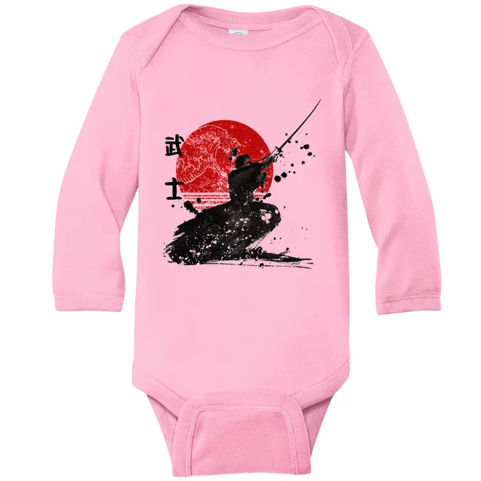 Samurai The Ghost Design Baby Long Sleeve Bodysuit