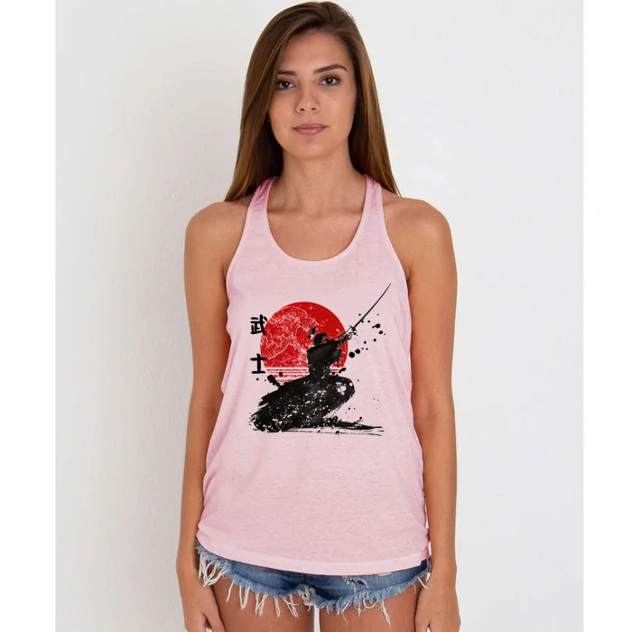 Samurai The Ghost Design Women's Knotted Racerback Tank