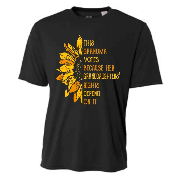 Sunflower This Grandma Votes Because Her Granddaughters Cooling Performance Crew T-Shirt