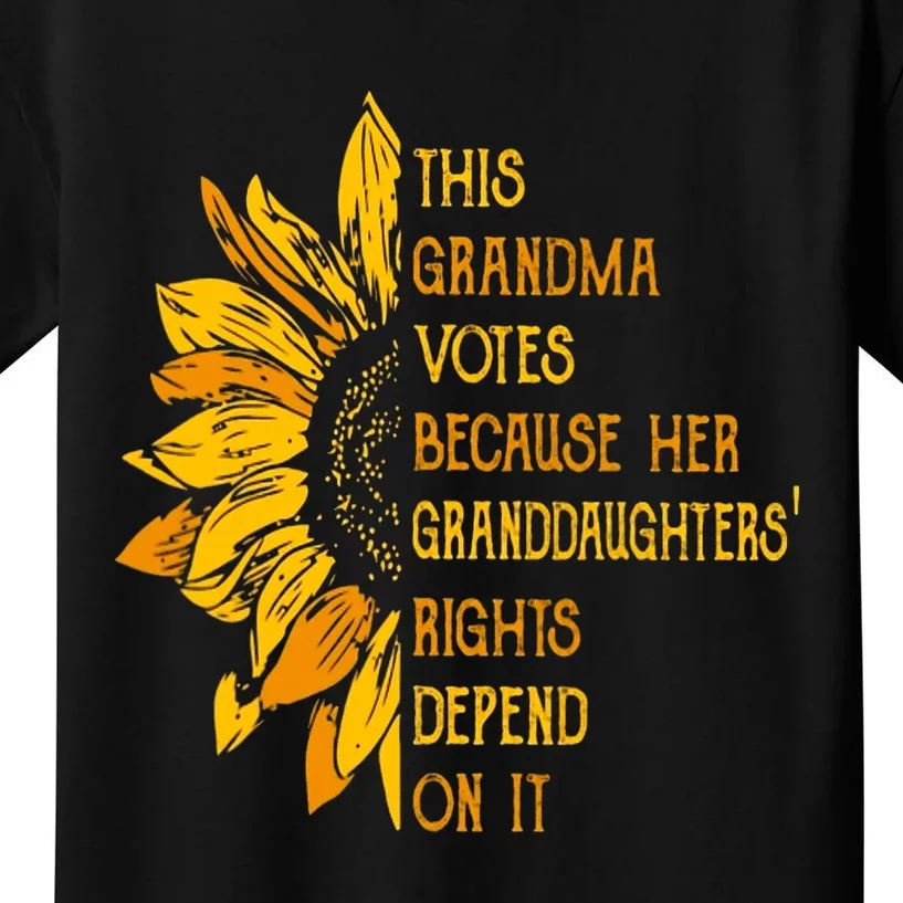 Sunflower This Grandma Votes Because Her Granddaughters Kids T-Shirt