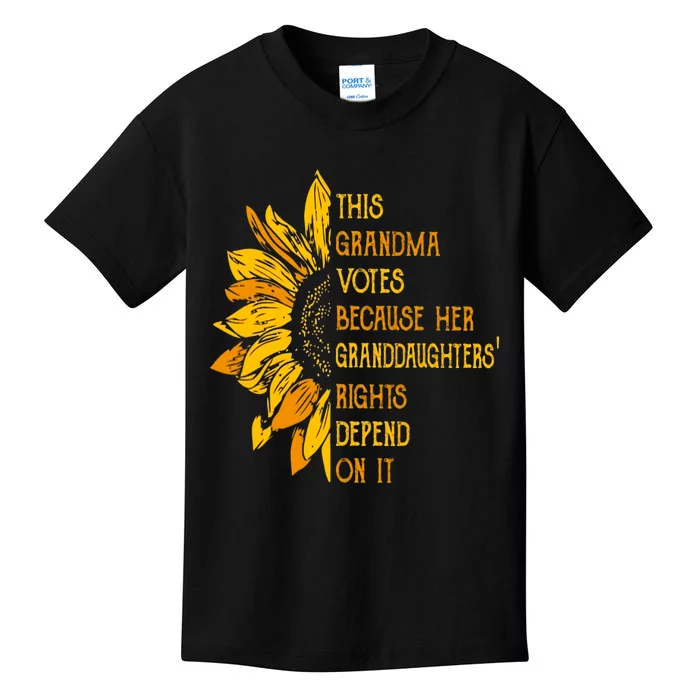 Sunflower This Grandma Votes Because Her Granddaughters Kids T-Shirt