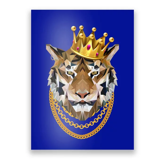 Siberian Tiger Gangster Golden Crown King Chain Gift Poster