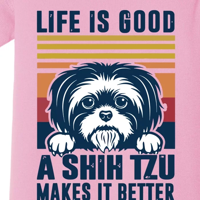 Shih Tzu Gifts For Men Women Shitzu Dog Mom Dad Shih Tzu Baby Bodysuit