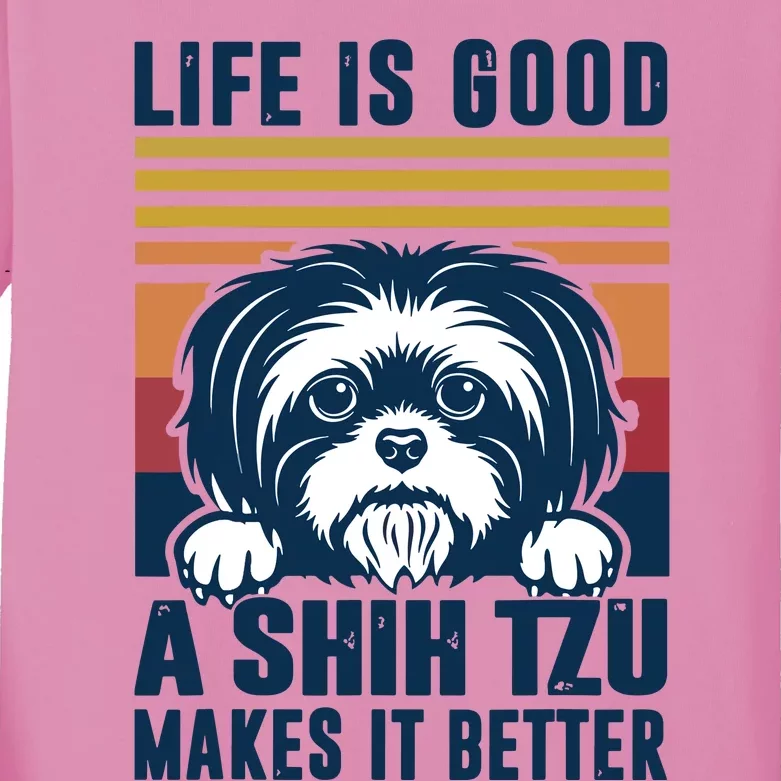 Shih Tzu Gifts For Men Women Shitzu Dog Mom Dad Shih Tzu Kids Long Sleeve Shirt