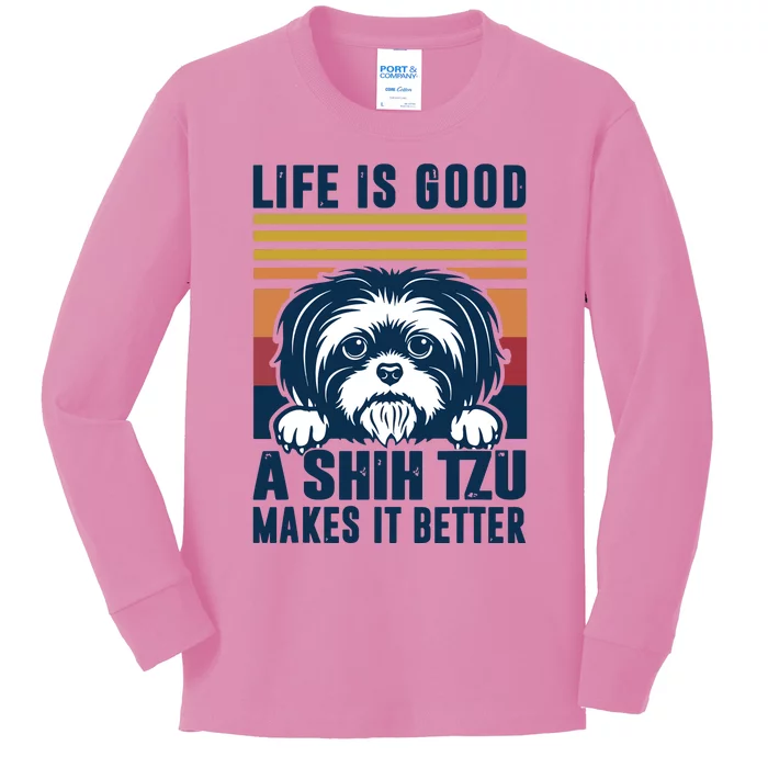 Shih Tzu Gifts For Men Women Shitzu Dog Mom Dad Shih Tzu Kids Long Sleeve Shirt