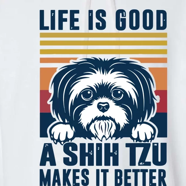 Shih Tzu Gifts For Men Women Shitzu Dog Mom Dad Shih Tzu Garment-Dyed Fleece Hoodie