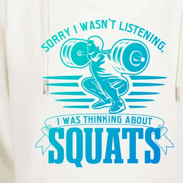 Strength Training Gym Powerlifting Squats Cool Gift Womens Funnel Neck Pullover Hood