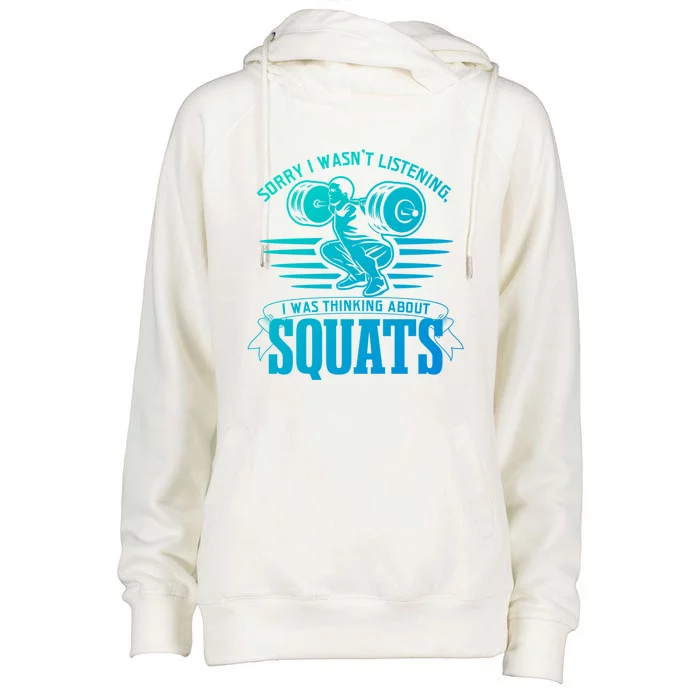 Strength Training Gym Powerlifting Squats Cool Gift Womens Funnel Neck Pullover Hood