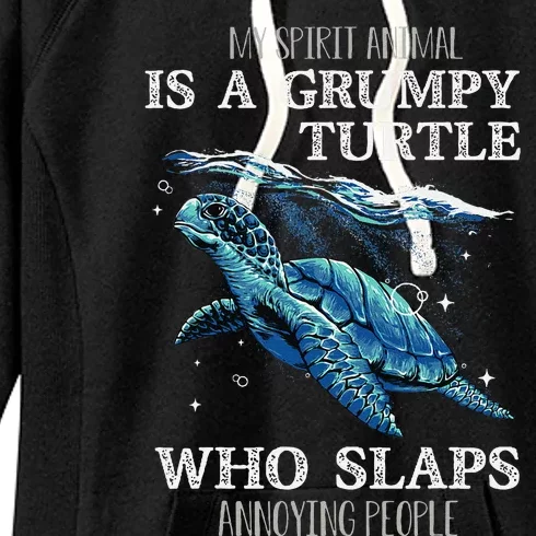 Sea Turtle Gifts For Her My Spirit Animal Is A Grumpy Turtle Women's Fleece Hoodie