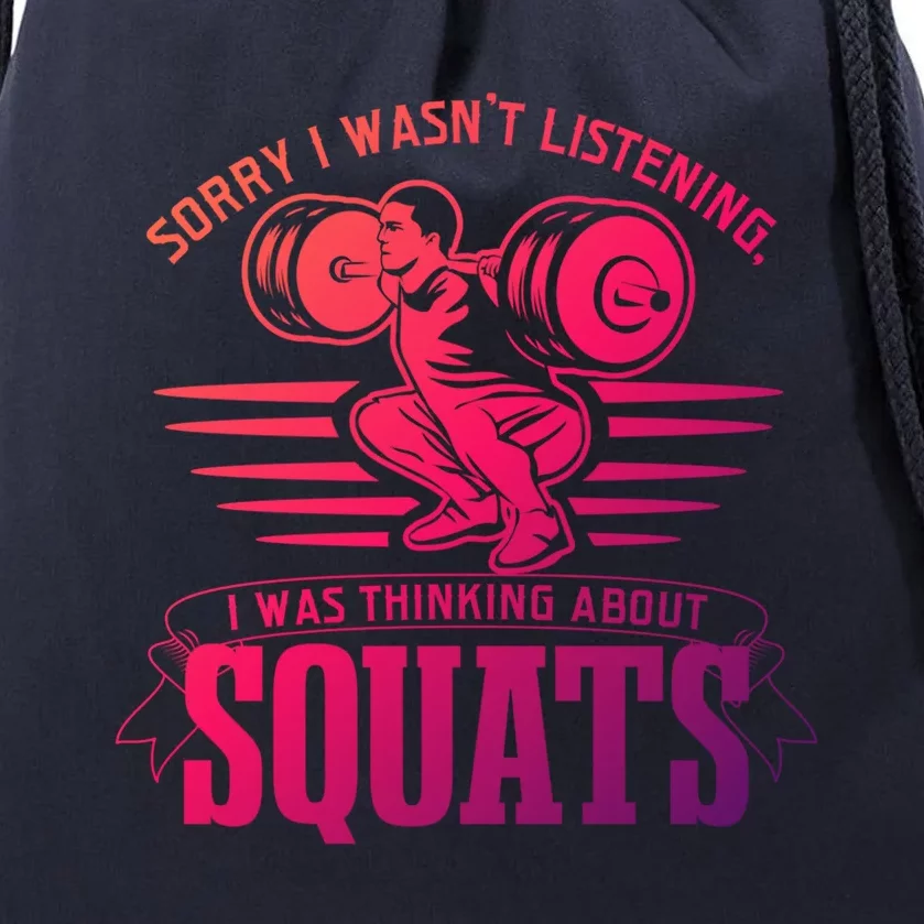 Strength Training Gym Powerlifting Squats Cool Gift Drawstring Bag