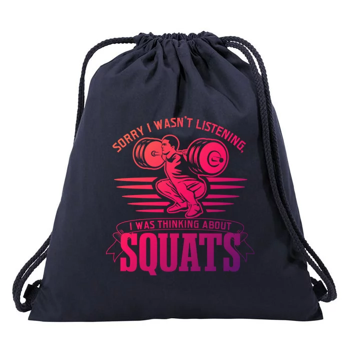 Strength Training Gym Powerlifting Squats Cool Gift Drawstring Bag