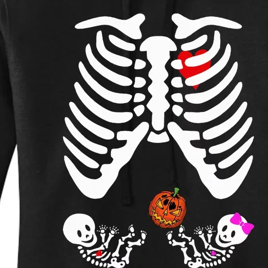 Skeleton Twins Girl Boy Pregnancy Halloween Costume Women's Pullover Hoodie