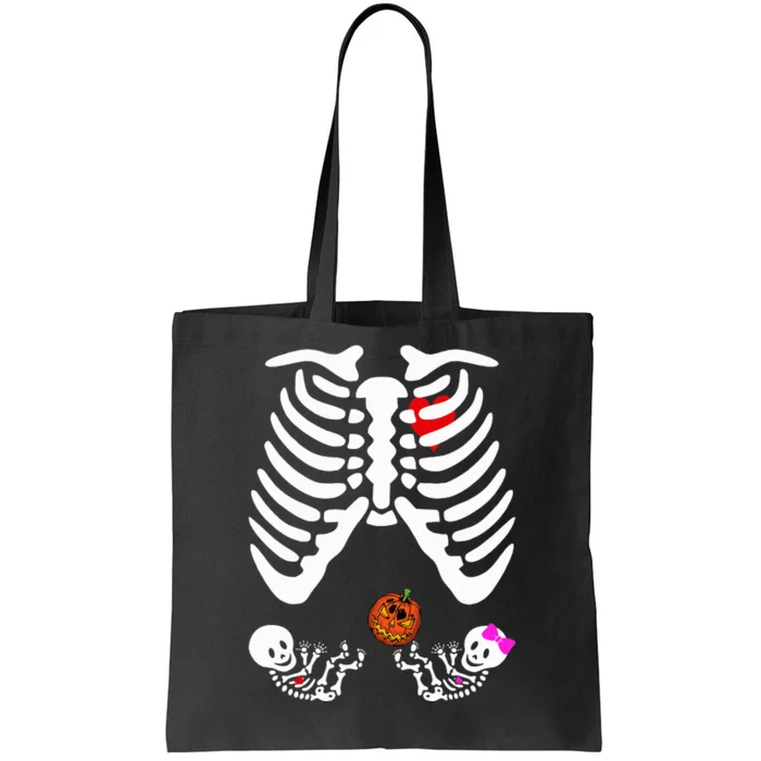 Skeleton Twins Girl Boy Pregnancy Halloween Costume Tote Bag