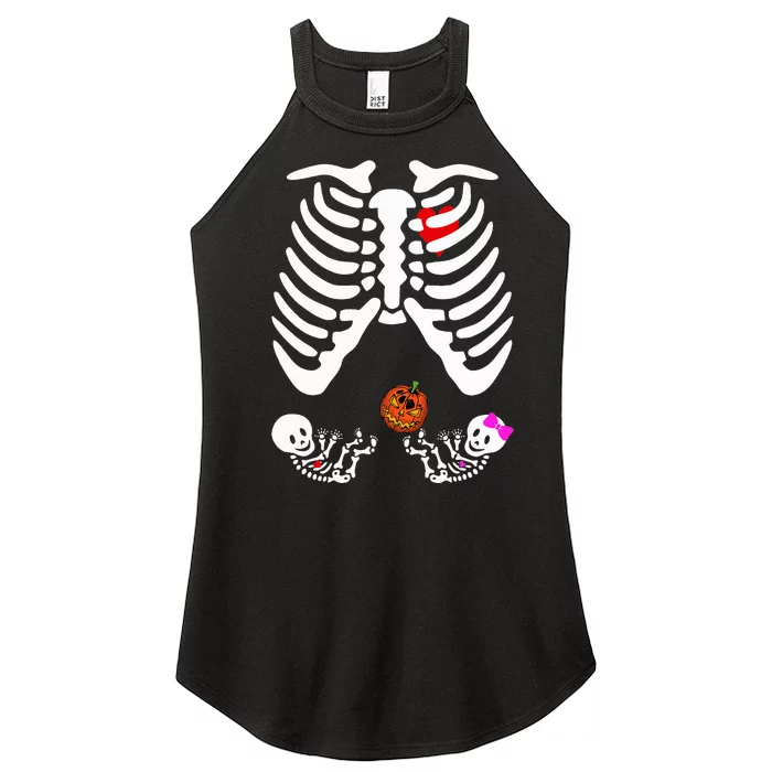 Skeleton Twins Girl Boy Pregnancy Halloween Costume Women’s Perfect Tri Rocker Tank