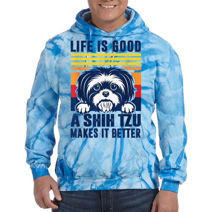 Shih Tzu Gifts For  Shitzu Dog Mom Dad Shih Tzu Tie Dye Hoodie