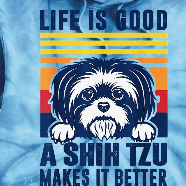 Shih Tzu Gifts For  Shitzu Dog Mom Dad Shih Tzu Tie Dye Hoodie