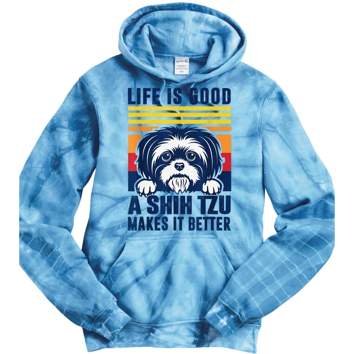 Shih Tzu Gifts For  Shitzu Dog Mom Dad Shih Tzu Tie Dye Hoodie