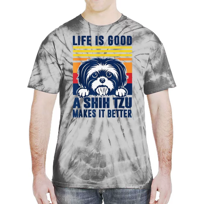 Shih Tzu Gifts For  Shitzu Dog Mom Dad Shih Tzu Tie-Dye T-Shirt