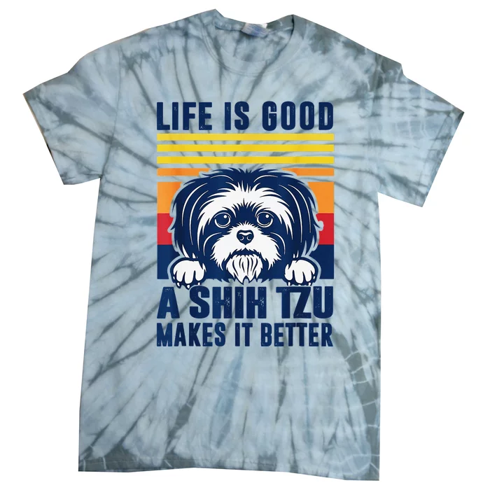 Shih Tzu Gifts For  Shitzu Dog Mom Dad Shih Tzu Tie-Dye T-Shirt