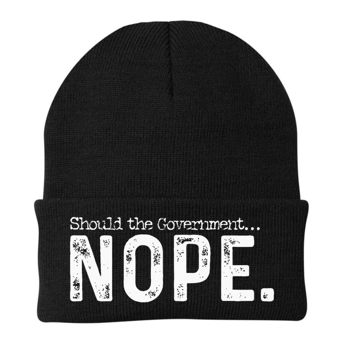 Should The Government Nope Libertarian Ancap Liberty Freedom Knit Cap Winter Beanie