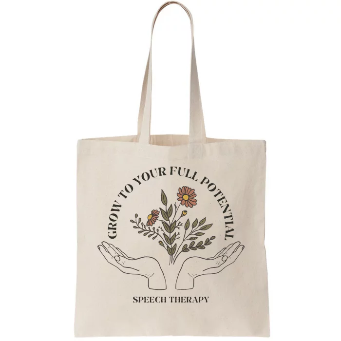 Speech Therapist Gift Speech Therapy Funny SLP Speech Flower Tote Bag