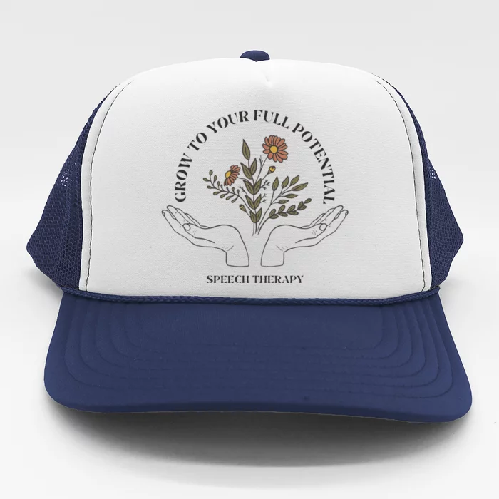 Speech Therapist Gift Speech Therapy Funny SLP Speech Flower Trucker Hat