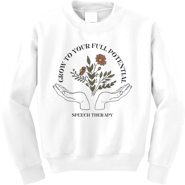 Speech Therapist Gift Speech Therapy Funny SLP Speech Flower Kids Sweatshirt