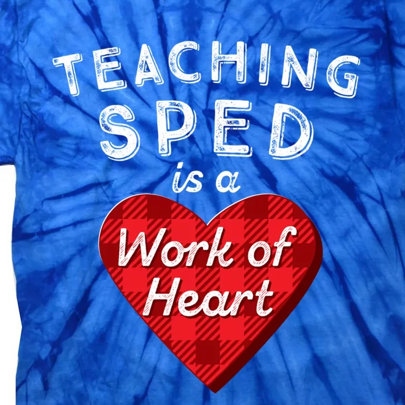 Sped Teacher Gift Valentines Day Plaid Work Of Heart Gift Tie-Dye T-Shirt