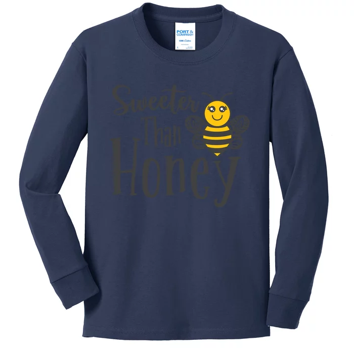 Sweeter Than Honey Bee Cute Valentines Gift Kids Long Sleeve Shirt