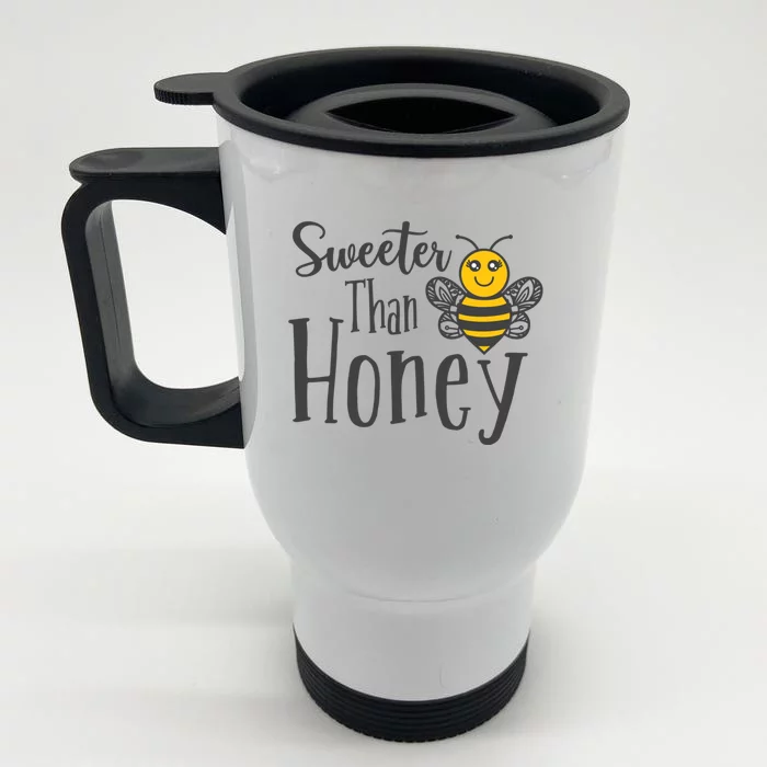 Sweeter Than Honey Bee Cute Valentines Gift Front & Back Stainless Steel Travel Mug