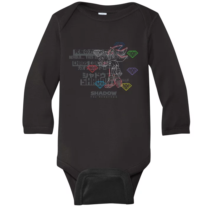 Shadow The Hedgehog Intense Type Baby Long Sleeve Bodysuit