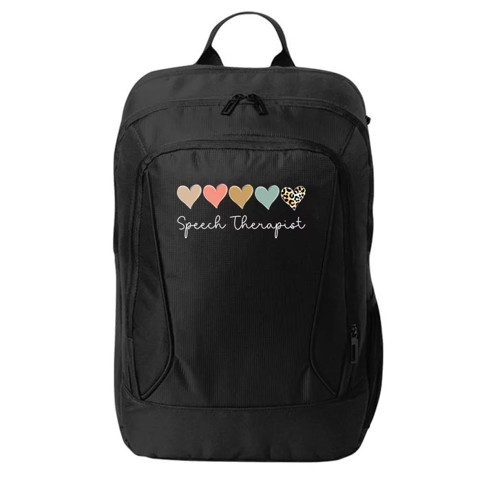 Speech Therapist Heart School Therapy Squad Valentine's Day Gift City Backpack