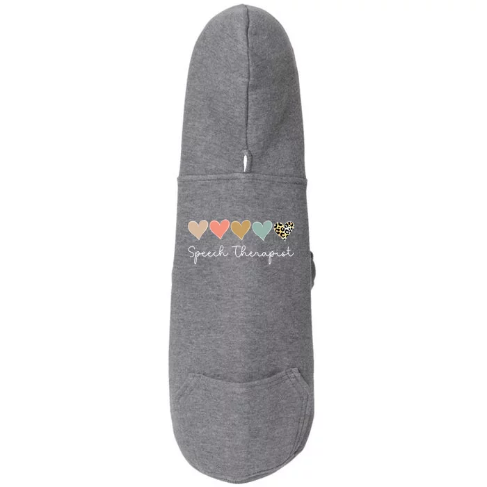 Speech Therapist Heart School Therapy Squad Valentine's Day Gift Doggie 3-End Fleece Hoodie